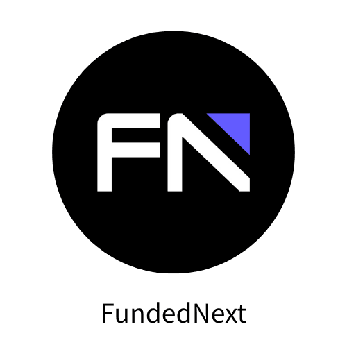 FundedNext prop firm logo with FN monogram on dark background and company name beneath